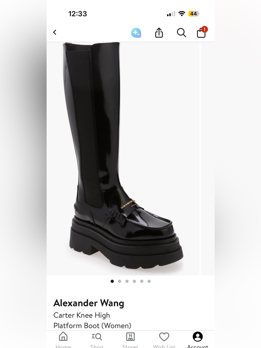 Alexander Wang Carter  Black Patent Over-the-Knee Platform Boots